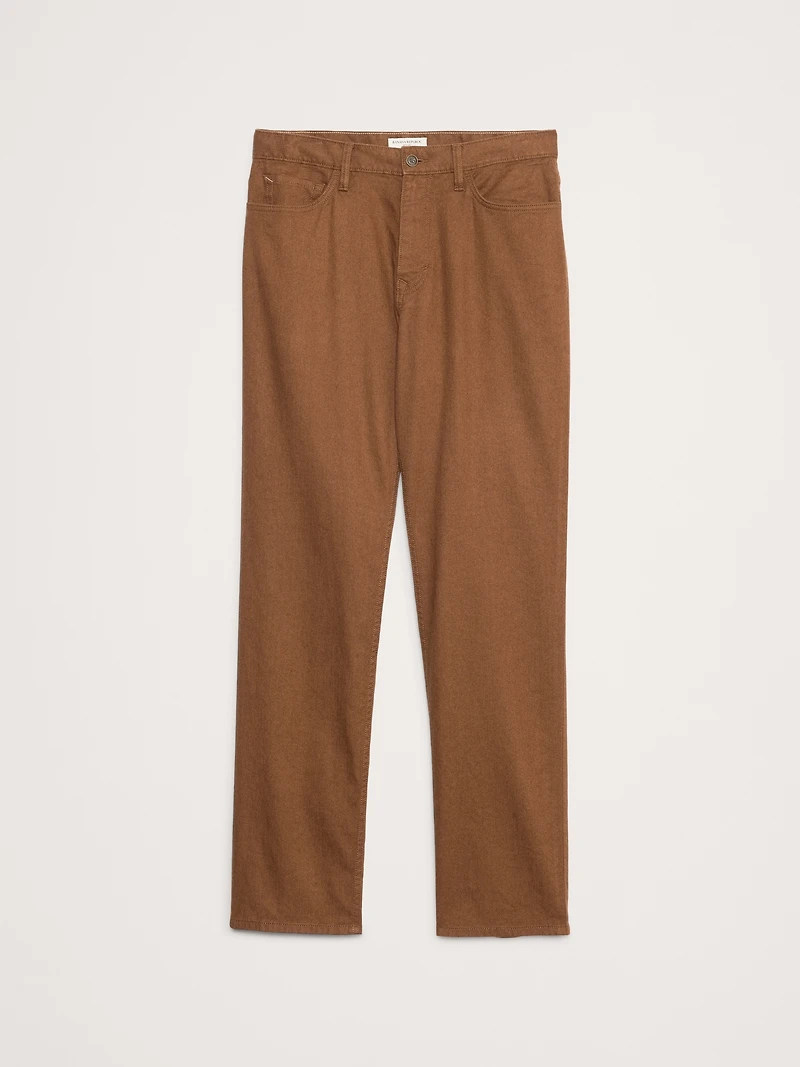 Straight Linen-Cotton Traveler Pant
