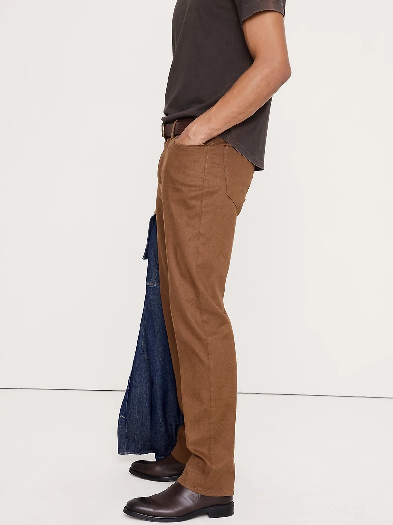 Straight Linen-Cotton Traveler Pant
