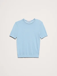 Sheer Ultra-Fine Cotton Sweater Tee