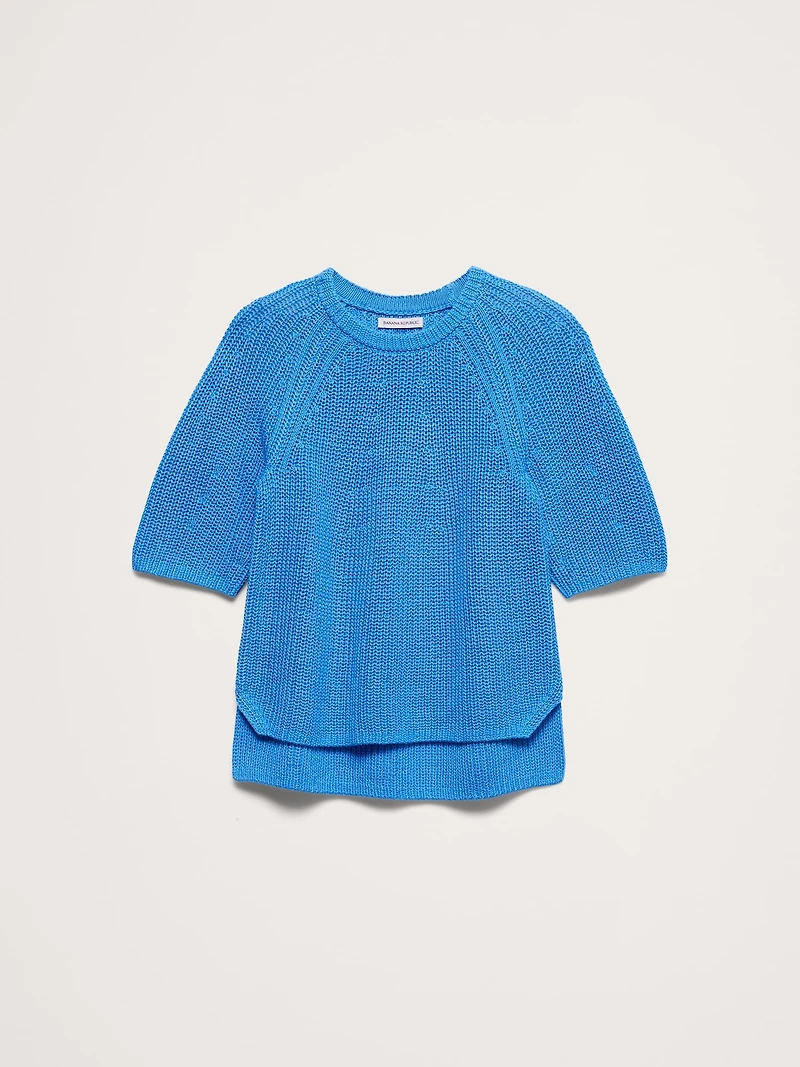 Cotton Puff-Sleeve Sweater