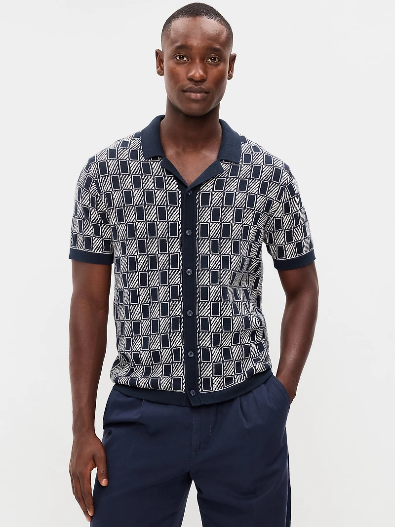 Short-Sleeve Sweater Shirt