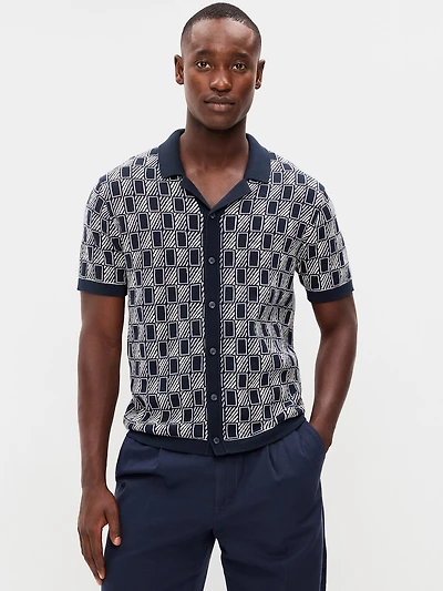 Short-Sleeve Sweater Shirt