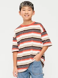 Oversized Short-Sleeve Striped T-Shirt for Boys