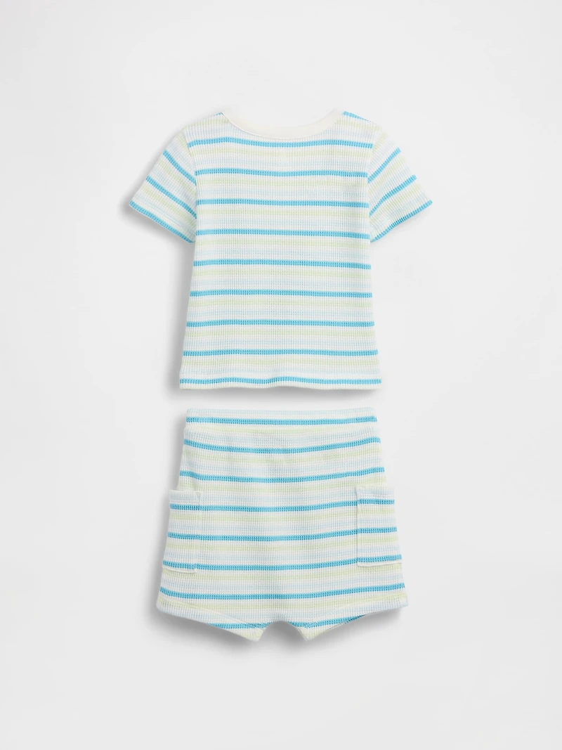 Baby Waffle Henley Outfit Set