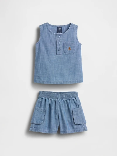 Baby Pocket Denim Outfit Set