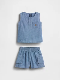 Baby Pocket Denim Outfit Set