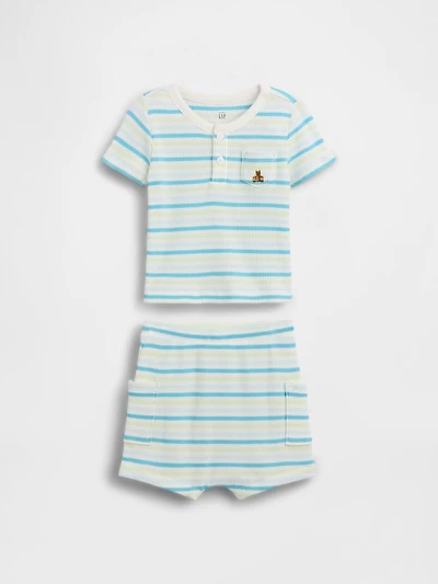 Baby Waffle Henley Outfit Set