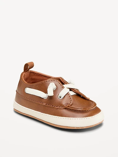 Faux-Leather Boat Shoes for Baby