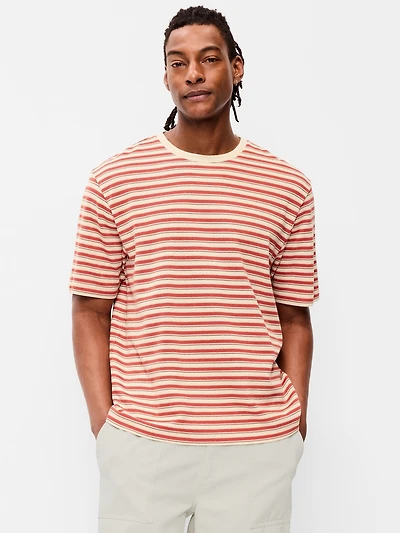 Textured-Knit Striped T-Shirt