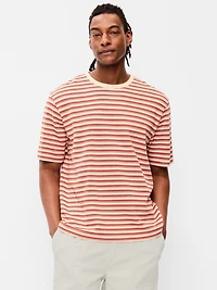 Textured-Knit Striped T-Shirt