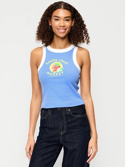 Graphic Snug Crop Tank Top