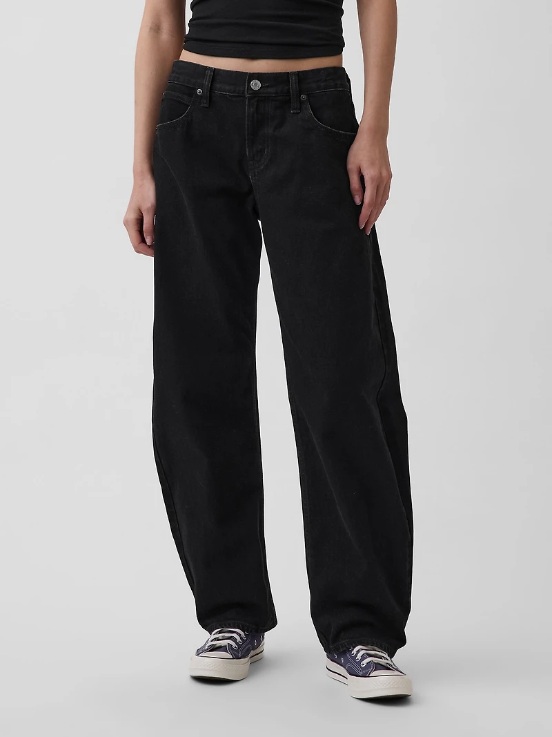 Low Rise Barrel Jeans
