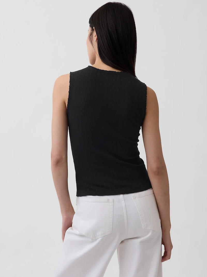 Pointelle Shell Tank Top