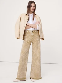 High-Rise Wide-Leg Jean with Raw Hem