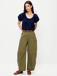 Mid-Rise Barrel Chino Pants