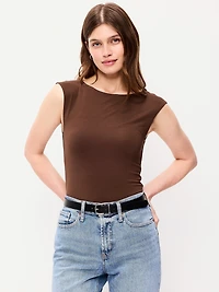 Cap-Sleeve Tie-Back Top