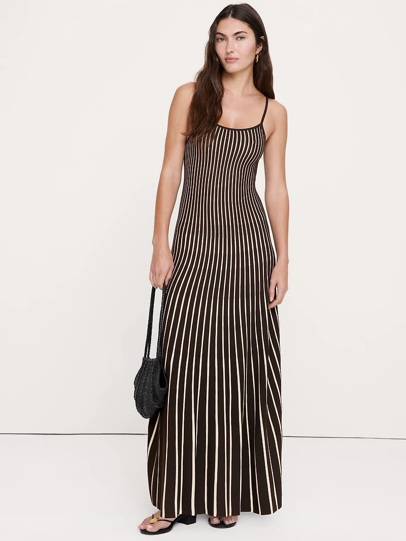 Sculpted Stripe Maxi Dress