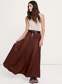 Viscose-Linen Maxi Skirt