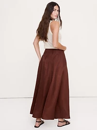 Viscose-Linen Maxi Skirt