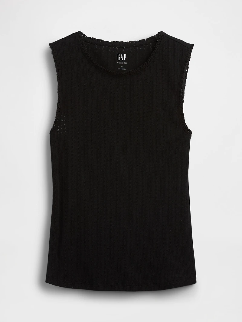 Pointelle Shell Tank Top