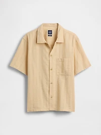 Dobby Relaxed Straight-Hem Shirt