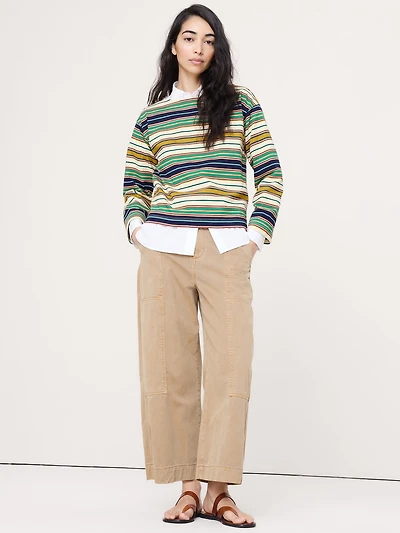 Relaxed Cotton Boat-Neck Top