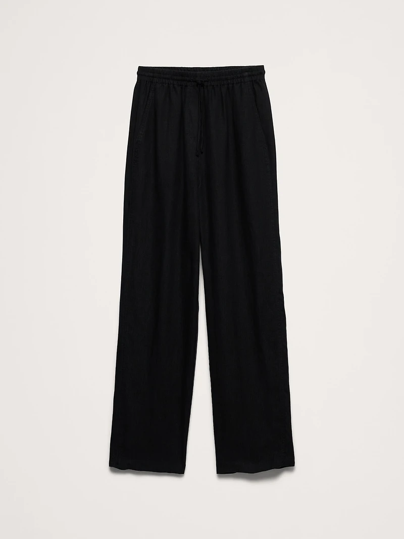 The Getaway Straight-Leg Pull-On Pant Linen