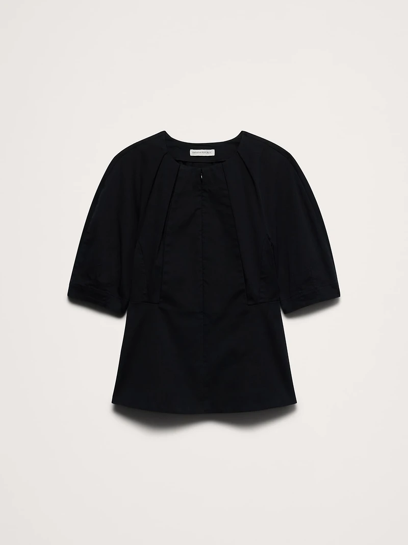 Soft Cotton Zip-Neck Top