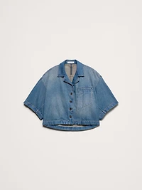 Boxy Crop Denim Shirt