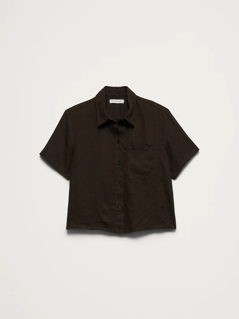 The Boxy Crop Shirt Linen