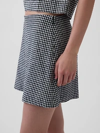 Linen-Blend Mini Skort
