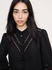 Cotton Inset-Lace Blouse