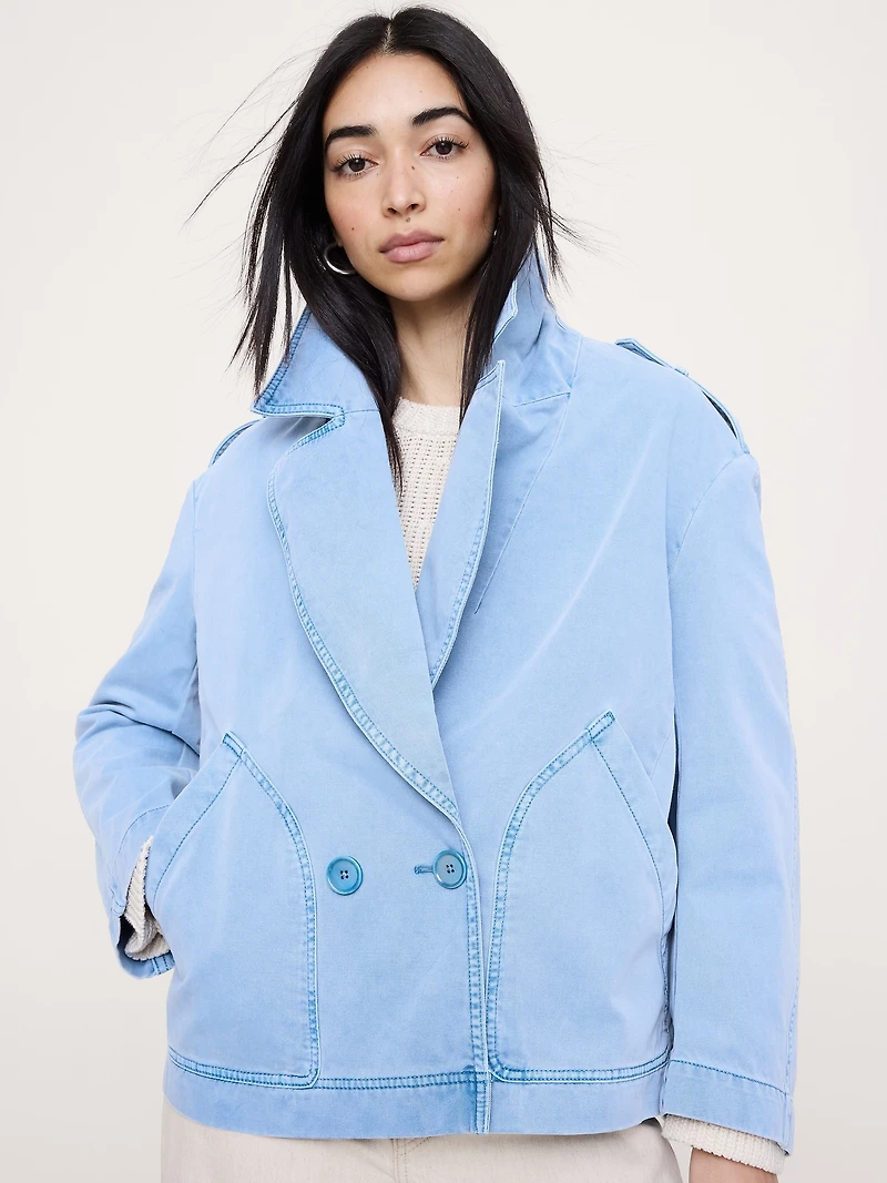 Cotton Twill Peacoat