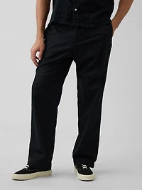 Linen-Cotton Relaxed Taper Easy Pants