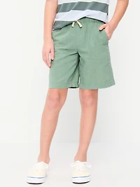 Knee Length Linen-Blend Dock Shorts for Boys