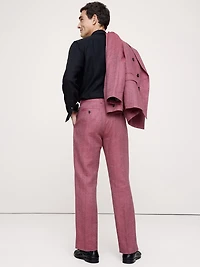 Straight Linen-Merino Suit Pant