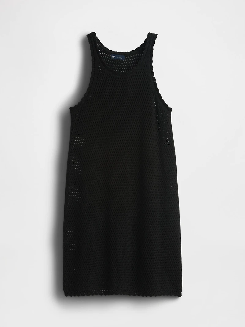 100% Cotton Crochet Mini Dress