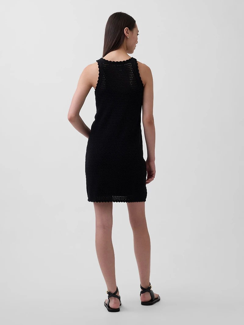 100% Cotton Crochet Mini Dress