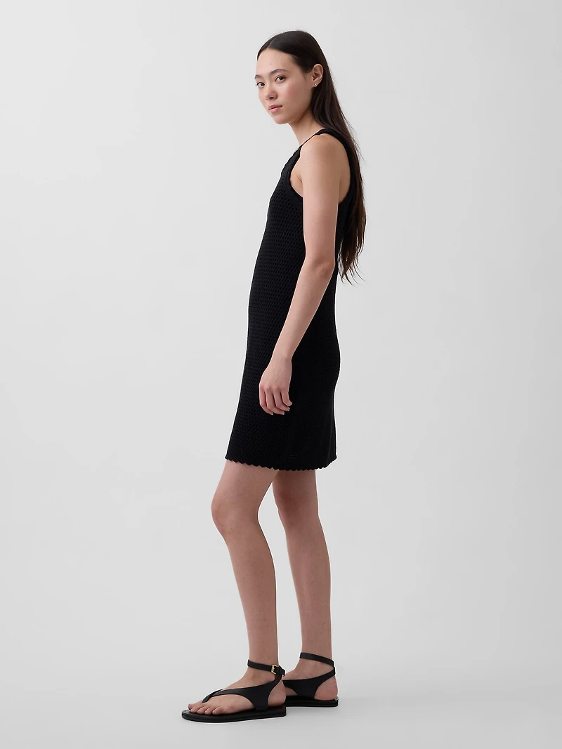 100% Cotton Crochet Mini Dress