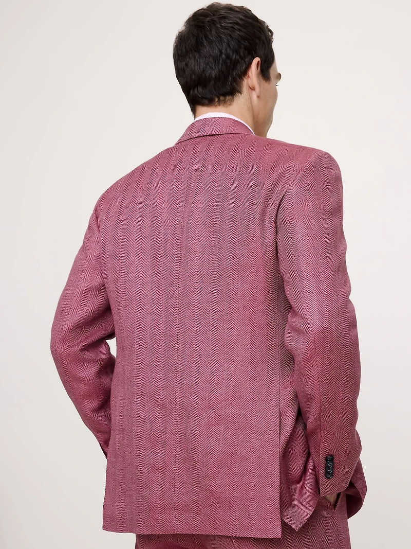 Double-Breasted Linen-Merino Suit Jacket