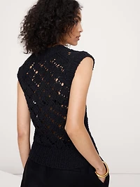 Crochet Cropped Sweater Vest