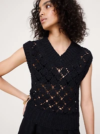 Crochet Cropped Sweater Vest