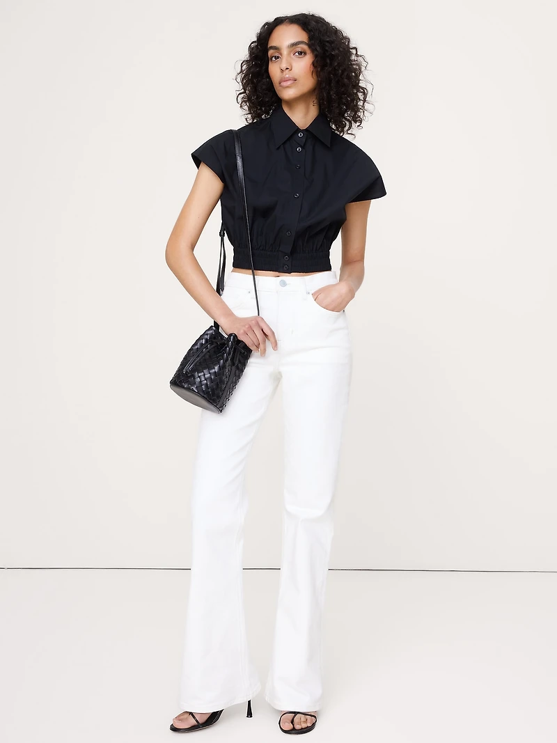 Cotton Poplin Super-Cropped Shirt
