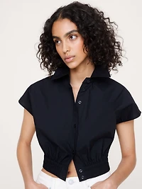 Cotton Poplin Super-Cropped Shirt