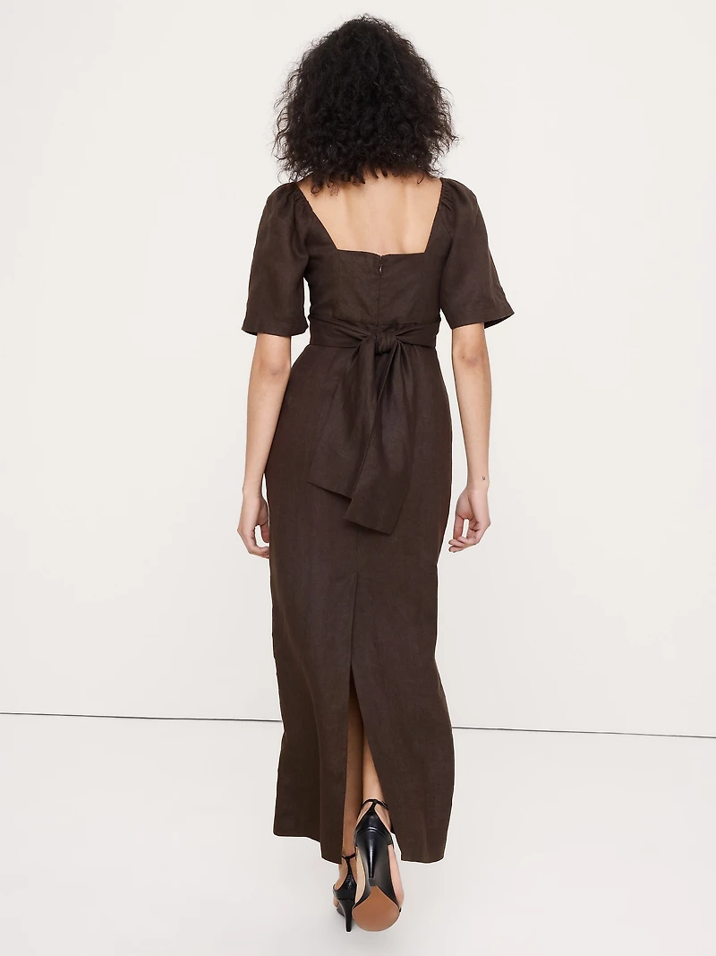 Linen Sweetheart Maxi Dress