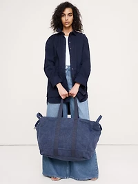 Large Cotton Canvas Weekender Bag