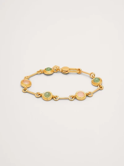 Circle Stone Link Bracelet