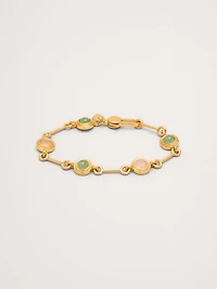 Circle Stone Link Bracelet