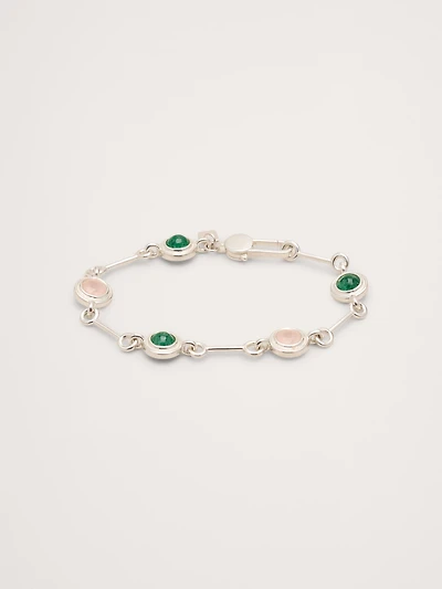 Circle Stone Link Bracelet