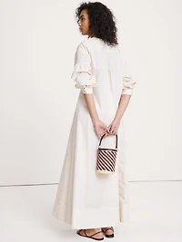 Smocked Cotton Poplin Maxi Dress